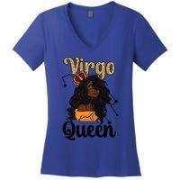 Melanin Virgo Queen Black Virgo Zodiac Sign Virgo Horoscope Meaningful Gift Women's V-Neck T-Shirt