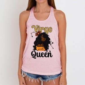 Melanin Virgo Queen Black Virgo Zodiac Sign Virgo Horoscope Meaningful Gift Women's Knotted Racerback Tank