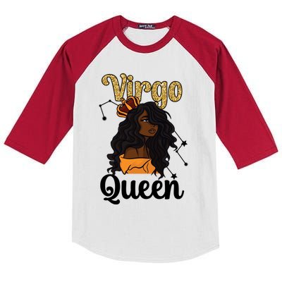 Melanin Virgo Queen Black Virgo Zodiac Sign Virgo Horoscope Meaningful Gift Kids Colorblock Raglan Jersey