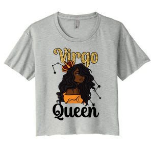 Melanin Virgo Queen Black Virgo Zodiac Sign Virgo Horoscope Meaningful Gift Women's Crop Top Tee