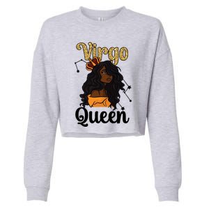 Melanin Virgo Queen Black Virgo Zodiac Sign Virgo Horoscope Meaningful Gift Cropped Pullover Crew