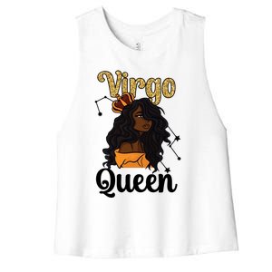 Melanin Virgo Queen Black Virgo Zodiac Sign Virgo Horoscope Meaningful Gift Women's Racerback Cropped Tank