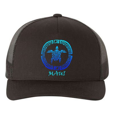 Maui Vintage Retro Tribal Sea Turtle Throwback Yupoong Adult 5-Panel Trucker Hat