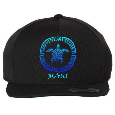 Maui Vintage Retro Tribal Sea Turtle Throwback Wool Snapback Cap