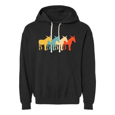 Mule Vintage Retro Donkey Horse Hybrid Lover 60s 70s Gift Garment-Dyed Fleece Hoodie