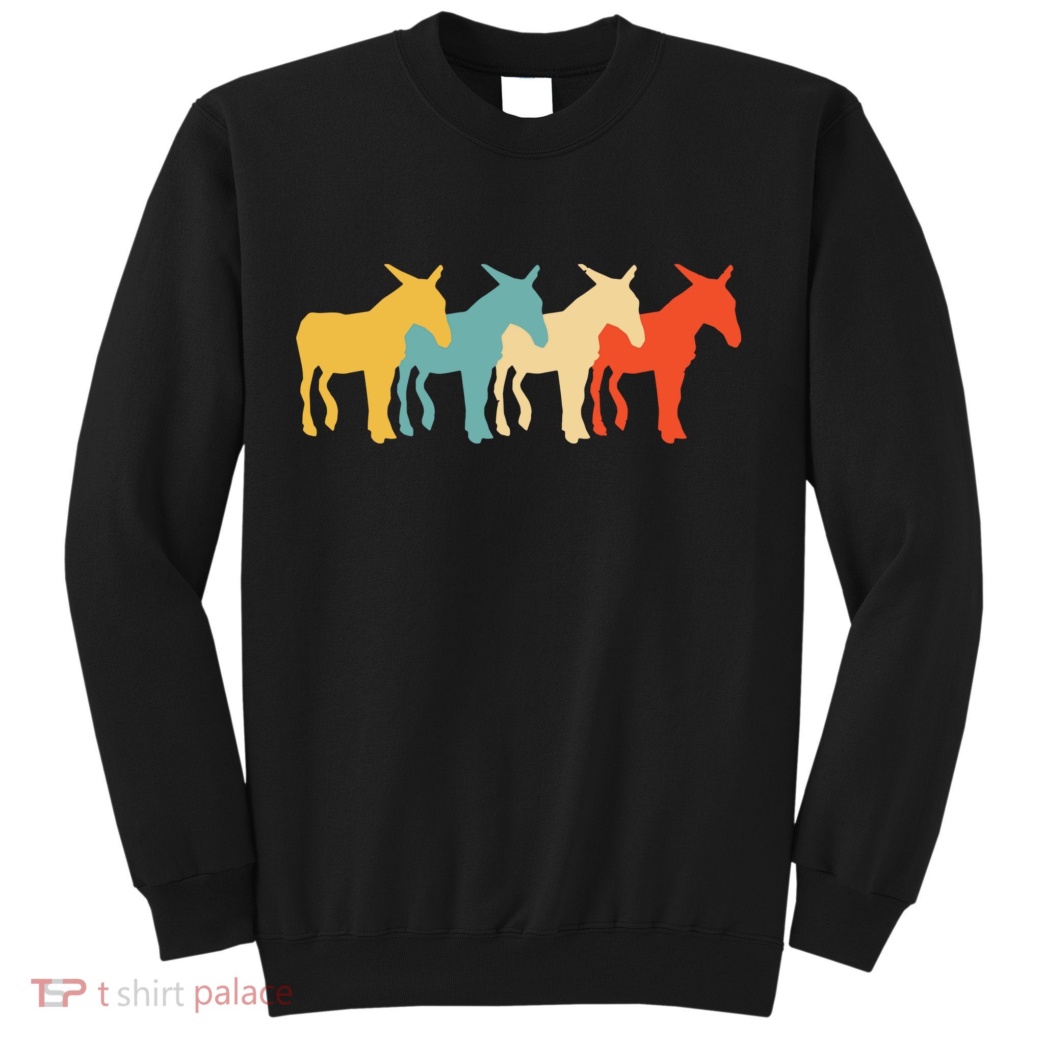 Mule Vintage Retro Donkey Horse Hybrid Lover 60s 70s Gift Sweatshirt
