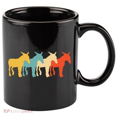 Mule Vintage Retro Donkey Horse Hybrid Lover 60s 70s Gift 11oz C Handle Ceramic Mug