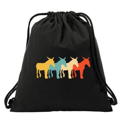 Mule Vintage Retro Donkey Horse Hybrid Lover 60s 70s Gift Drawstring Bag