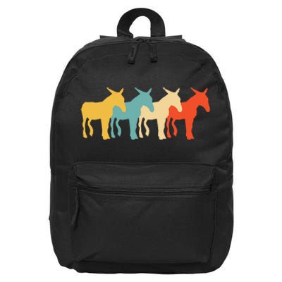 Mule Vintage Retro Donkey Horse Hybrid Lover 60s 70s Gift 16 in Basic Backpack