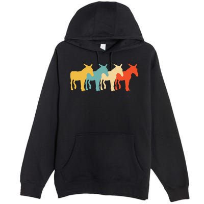 Mule Vintage Retro Donkey Horse Hybrid Lover 60s 70s Gift Premium Pullover Hoodie