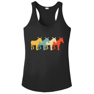 Mule Vintage Retro Donkey Horse Hybrid Lover 60s 70s Gift Ladies PosiCharge Competitor Racerback Tank