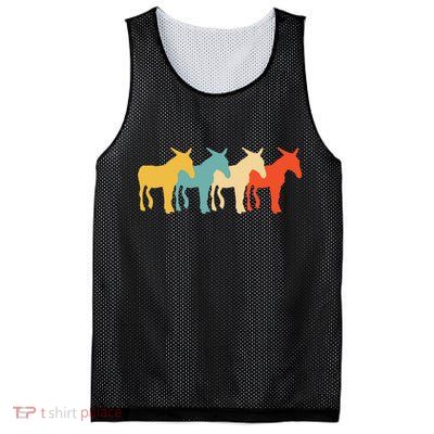 Mule Vintage Retro Donkey Horse Hybrid Lover 60s 70s Gift Mesh Reversible Basketball Jersey Tank