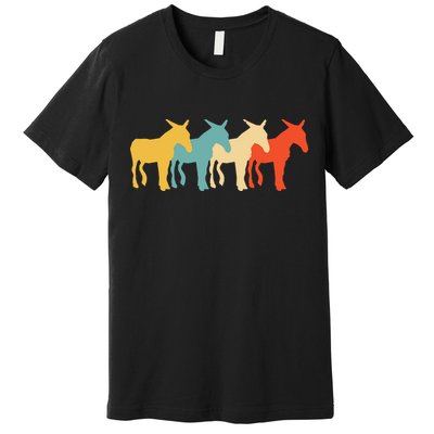 Mule Vintage Retro Donkey Horse Hybrid Lover 60s 70s Gift Premium T-Shirt