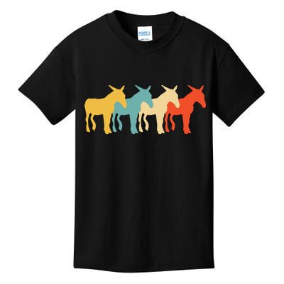 Mule Vintage Retro Donkey Horse Hybrid Lover 60s 70s Gift Kids T-Shirt