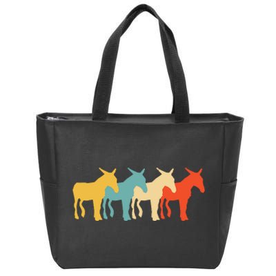 Mule Vintage Retro Donkey Horse Hybrid Lover 60s 70s Gift Zip Tote Bag