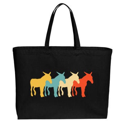 Mule Vintage Retro Donkey Horse Hybrid Lover 60s 70s Gift Cotton Canvas Jumbo Tote