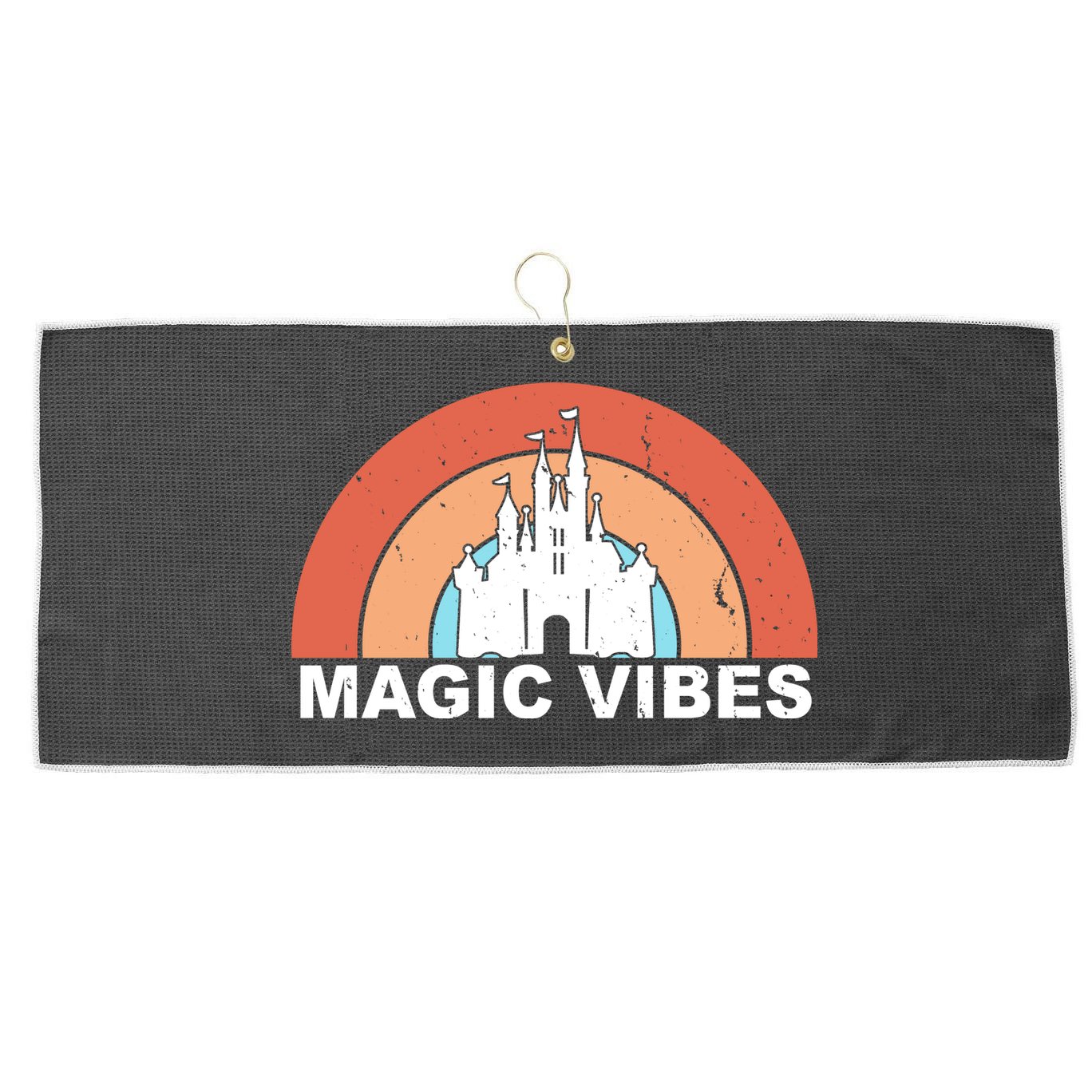 Magic Vibes Retro Large Microfiber Waffle Golf Towel
