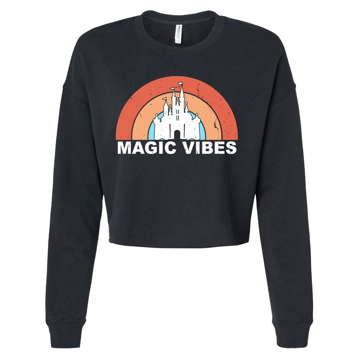 Magic Vibes Retro Cropped Pullover Crew