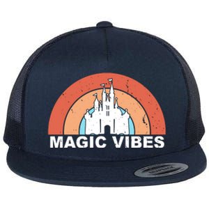 Magic Vibes Retro Flat Bill Trucker Hat