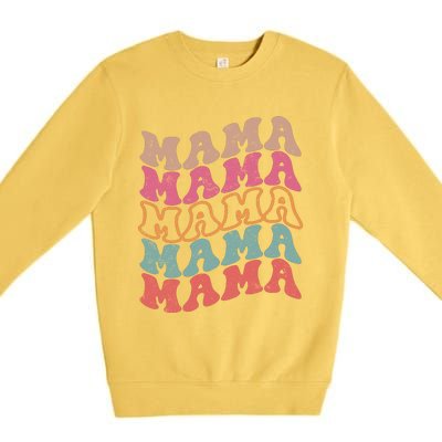 Mama Vintage Retro Groovy For MotherS Day Premium Crewneck Sweatshirt