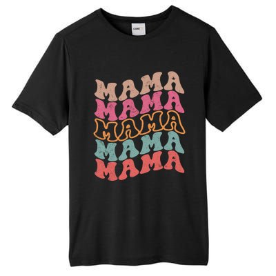 Mama Vintage Retro Groovy For MotherS Day Tall Fusion ChromaSoft Performance T-Shirt