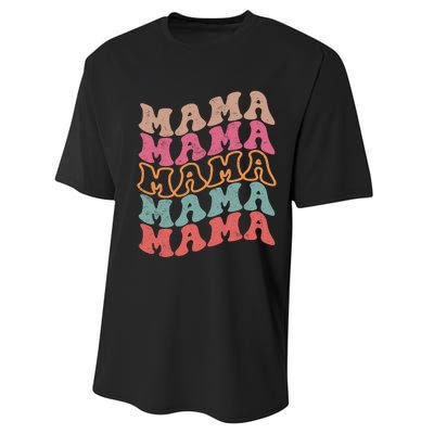 Mama Vintage Retro Groovy For MotherS Day Performance Sprint T-Shirt