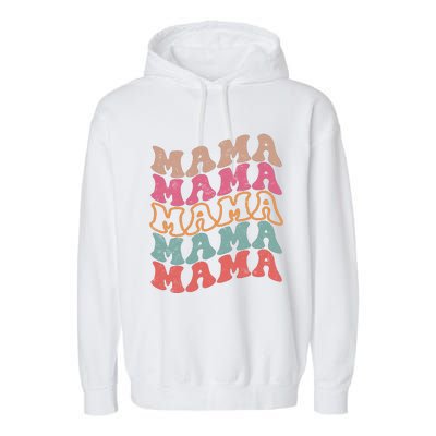 Mama Vintage Retro Groovy For MotherS Day Garment-Dyed Fleece Hoodie