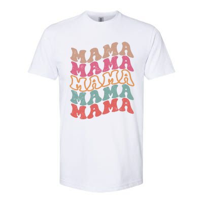 Mama Vintage Retro Groovy For MotherS Day Softstyle CVC T-Shirt