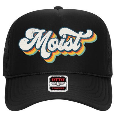 Moist Vintage Retro 80s Funny Sarcastic Moist High Crown Mesh Back Trucker Hat