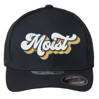 Moist Vintage Retro 80s Funny Sarcastic Moist Flexfit Unipanel Trucker Cap