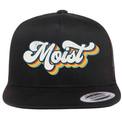 Moist Vintage Retro 80s Funny Sarcastic Moist Flat Bill Trucker Hat