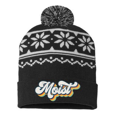 Moist Vintage Retro 80s Funny Sarcastic Moist USA-Made Snowflake Beanie