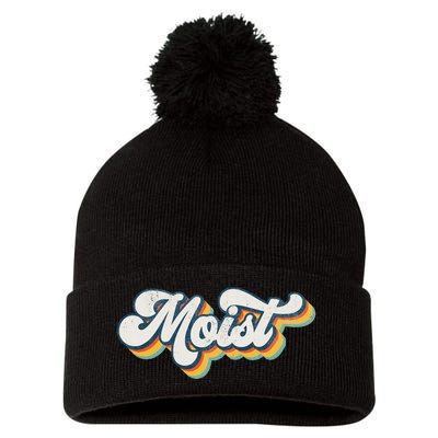 Moist Vintage Retro 80s Funny Sarcastic Moist Pom Pom 12in Knit Beanie