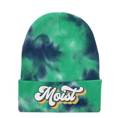 Moist Vintage Retro 80s Funny Sarcastic Moist Tie Dye 12in Knit Beanie