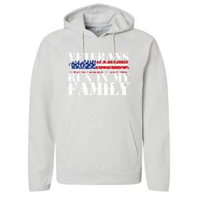 Military Veterans Run in My Family Running Performance Fleece Hoodie