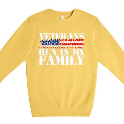 Military Veterans Run in My Family Running Premium Crewneck Sweatshirt