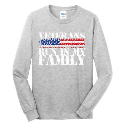 Military Veterans Run in My Family Running Tall Long Sleeve T-Shirt