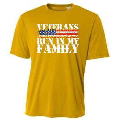 Military Veterans Run in My Family Running Cooling Performance Crew T-Shirt