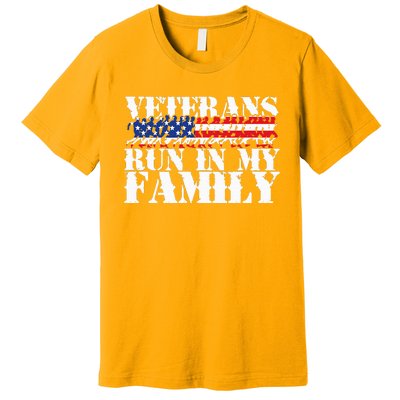 Military Veterans Run in My Family Running Premium T-Shirt