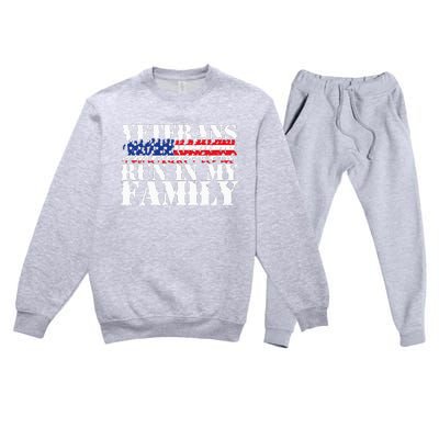 Military Veterans Run in My Family Running Premium Crewneck Sweatsuit Set