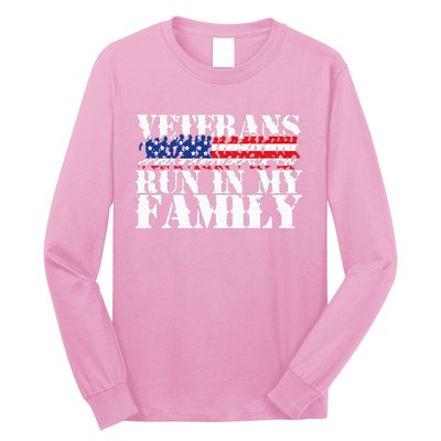 Military Veterans Run in My Family Running Long Sleeve Shirt