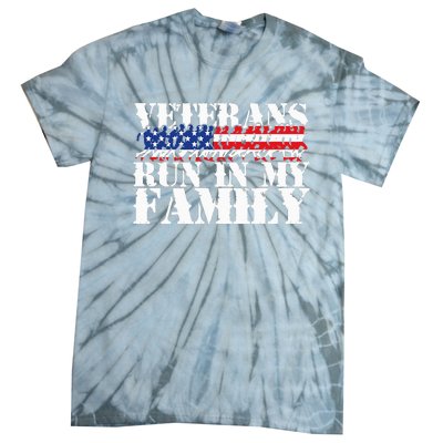 Military Veterans Run in My Family Running Tie-Dye T-Shirt