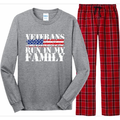 Military Veterans Run in My Family Running Long Sleeve Pajama Set