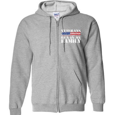 Military Veterans Run in My Family Running Full Zip Hoodie