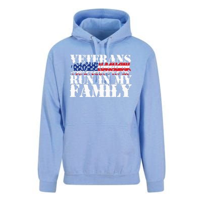 Military Veterans Run in My Family Running Unisex Surf Hoodie