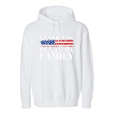 Military Veterans Run in My Family Running Garment-Dyed Fleece Hoodie