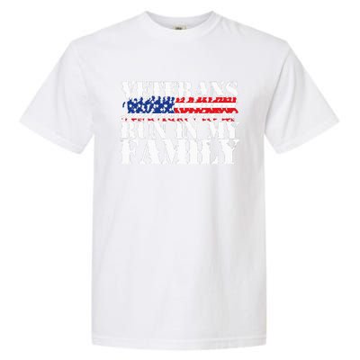 Military Veterans Run in My Family Running Garment-Dyed Heavyweight T-Shirt