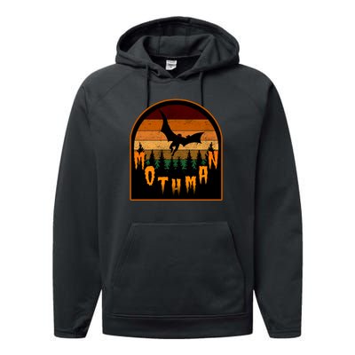 Mothman Vintage Retro Performance Fleece Hoodie