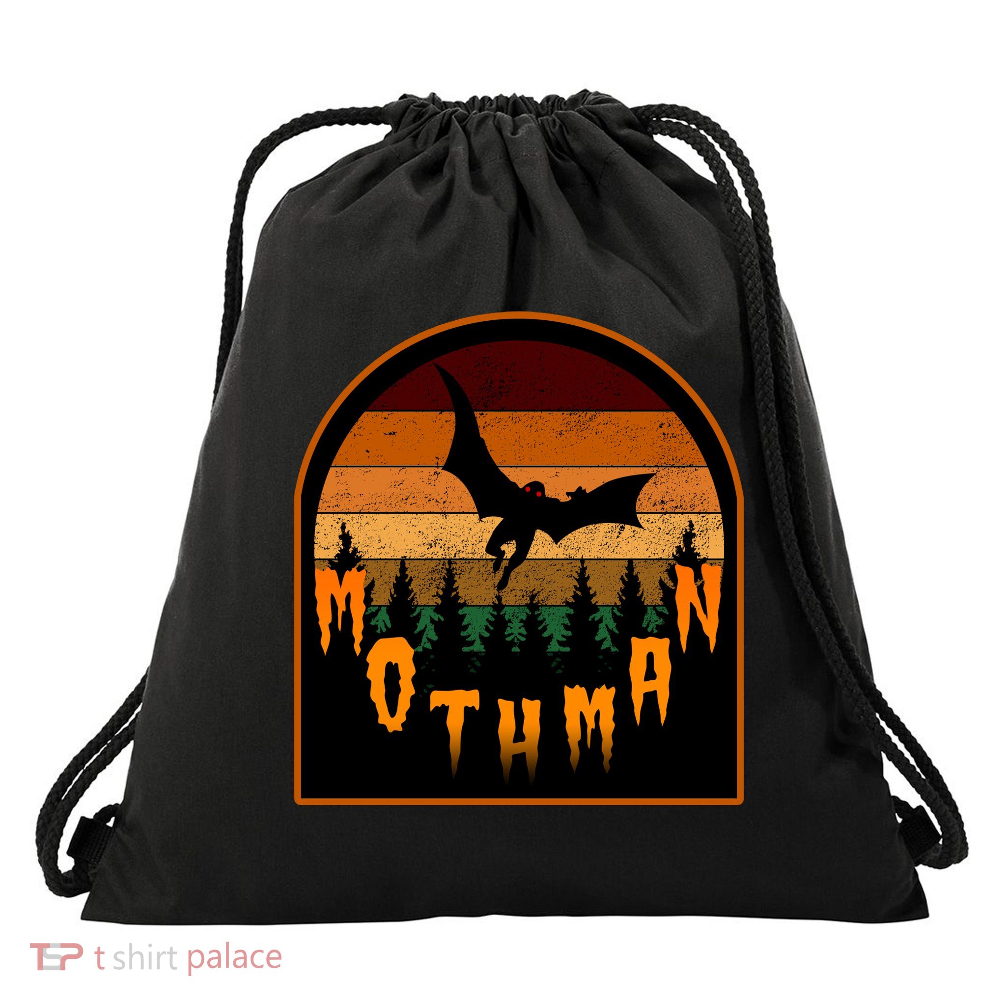 Mothman Vintage Retro Drawstring Bag