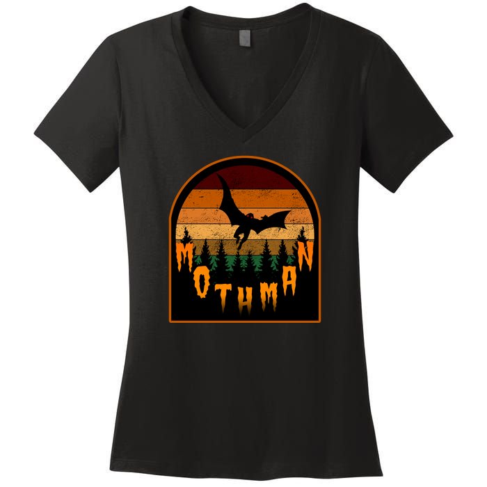 Mothman Vintage Retro Women's V-Neck T-Shirt